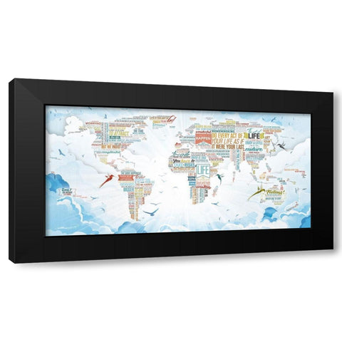 World of Life-In Heaven Black Modern Wood Framed Art Print by Mikael D. Design