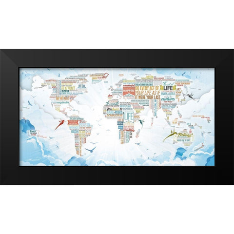 World of Life-In Heaven Black Modern Wood Framed Art Print by Mikael D. Design