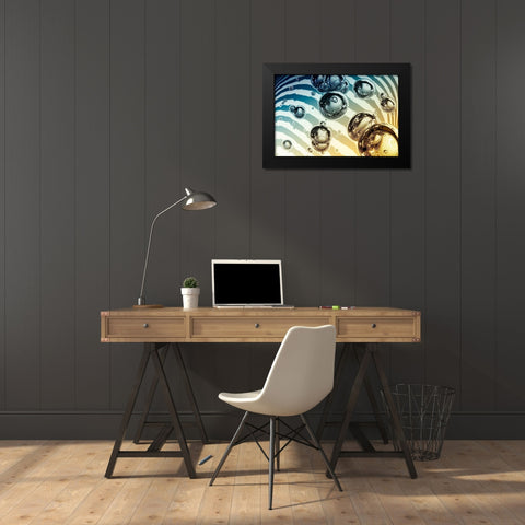 Bubble Bicolor Black Modern Wood Framed Art Print by Steger, Uwe