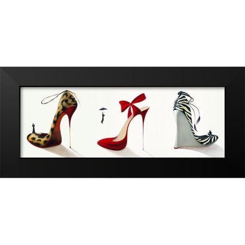 Triple Passion Black Modern Wood Framed Art Print by Panasenko, Inna