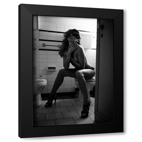 Desperate Housewife Black Modern Wood Framed Art Print with Double Matting by Milillo, Marco