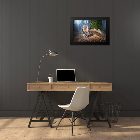 Just a little Beaver Black Modern Wood Framed Art Print by John Wilhelm is a Photoholic