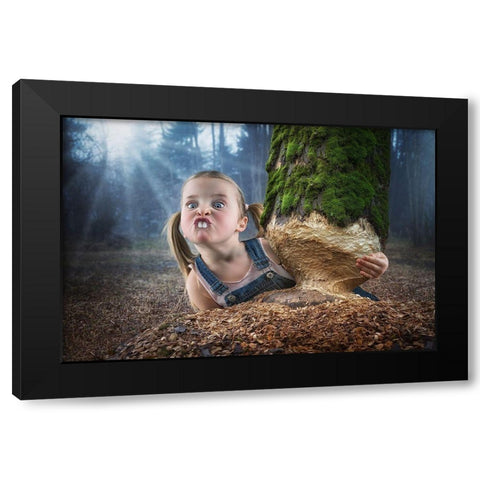 Just a little Beaver Black Modern Wood Framed Art Print with Double Matting by John Wilhelm is a Photoholic