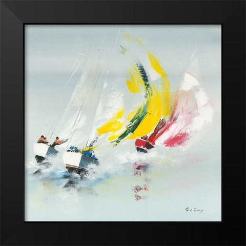 Les Spi jaunes Black Modern Wood Framed Art Print by de Courcy, Gerard