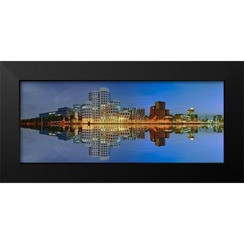 Dusseldorf - Medienhafen Black Modern Wood Framed Art Print by Fischer, Rolf
