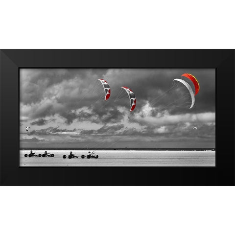 St. Peter Ording Black Modern Wood Framed Art Print by Fischer, Rolf