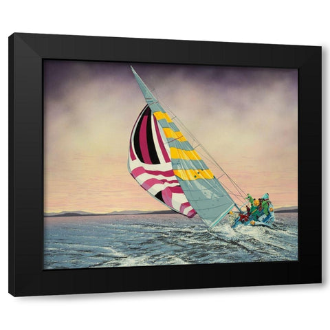 Morning Star Black Modern Wood Framed Art Print with Double Matting by Black, Karl