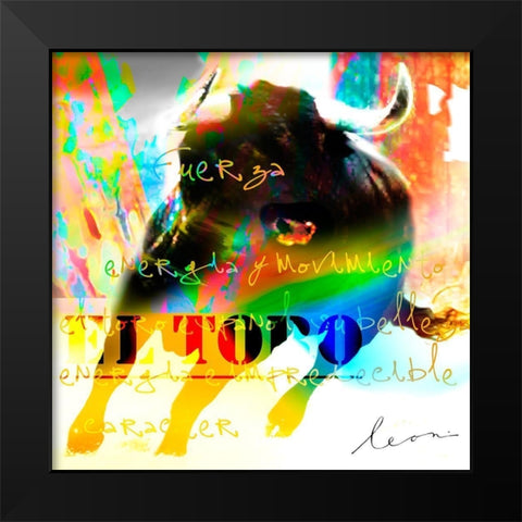 El Toro Black Modern Wood Framed Art Print by Bosboom, Leon