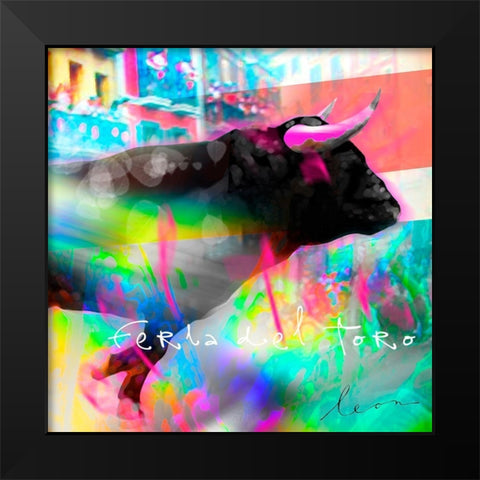 Feria del Toro Black Modern Wood Framed Art Print by Bosboom, Leon