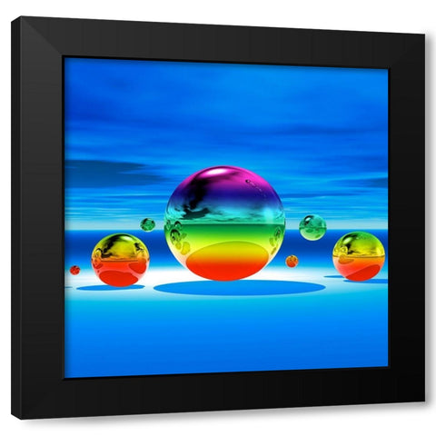 Rainbowl II Black Modern Wood Framed Art Print by Hillert, Peter