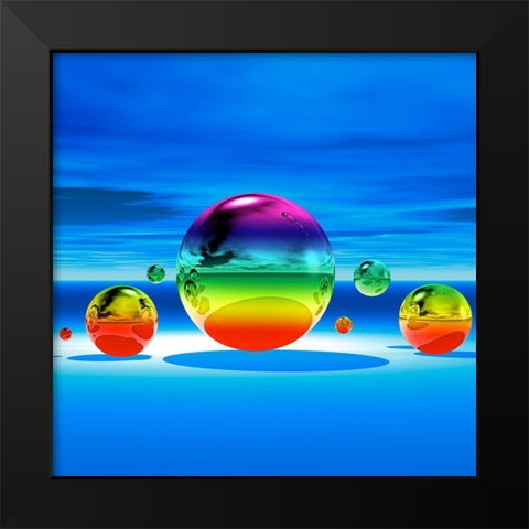 Rainbowl II Black Modern Wood Framed Art Print by Hillert, Peter