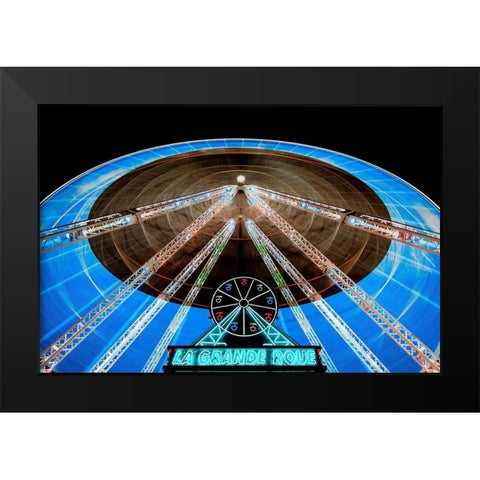 La grande roue Black Modern Wood Framed Art Print by Bertrande, Arnaud