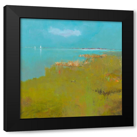 Little Sails Black Modern Wood Framed Art Print with Double Matting by Groenhart, Jan