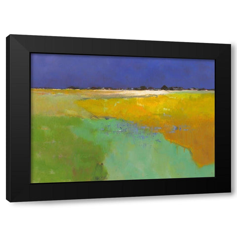 Colourful Land Black Modern Wood Framed Art Print by Groenhart, Jan