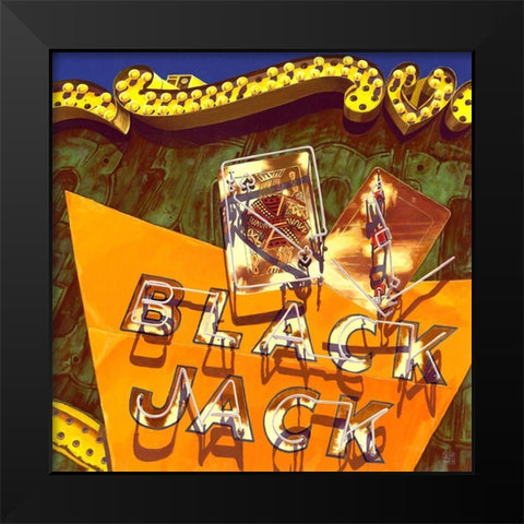 Black Jack Black Modern Wood Framed Art Print by van Sprengel, Didier