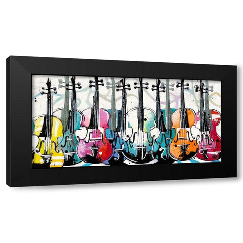 Variations for violins Black Modern Wood Framed Art Print by Cornee, Patrick