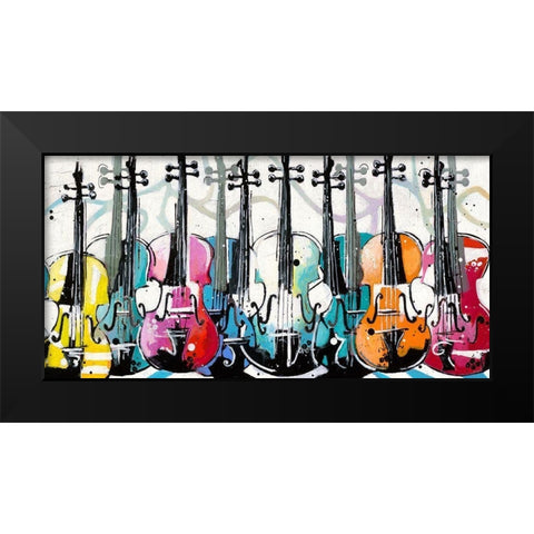 Variations for violins Black Modern Wood Framed Art Print by Cornee, Patrick
