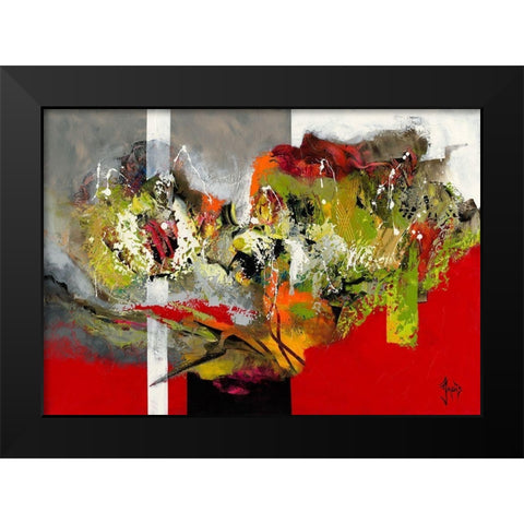 Bonheur Black Modern Wood Framed Art Print by Jadis