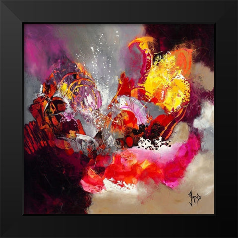 Joie de vivre Black Modern Wood Framed Art Print by Jadis