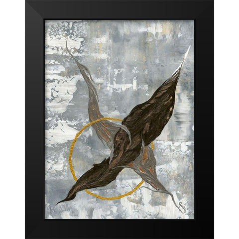 Equilibre Black Modern Wood Framed Art Print by Caro-H