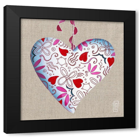 Passion Black Modern Wood Framed Art Print with Double Matting by Mellier, Francine