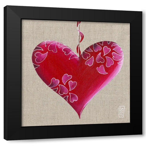 Kiss Black Modern Wood Framed Art Print by Mellier, Francine