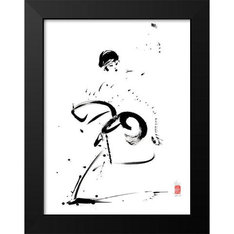 Fleur de tendresse Black Modern Wood Framed Art Print by Hanniet, Marc