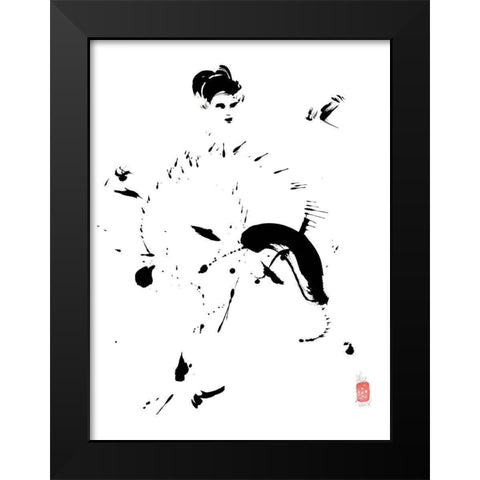 French Cancan Black Modern Wood Framed Art Print by Hanniet, Marc
