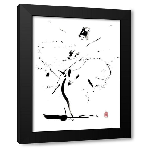 Comme une fleur-legere Black Modern Wood Framed Art Print by Hanniet, Marc