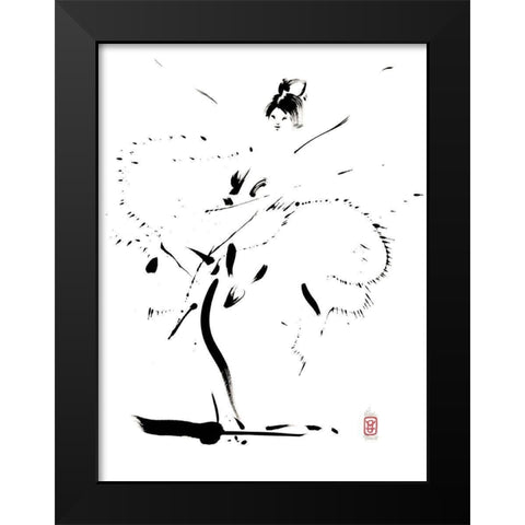 Comme une fleur-legere Black Modern Wood Framed Art Print by Hanniet, Marc
