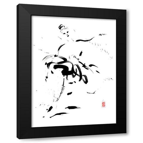 Ballerine Black Modern Wood Framed Art Print with Double Matting by Hanniet, Marc