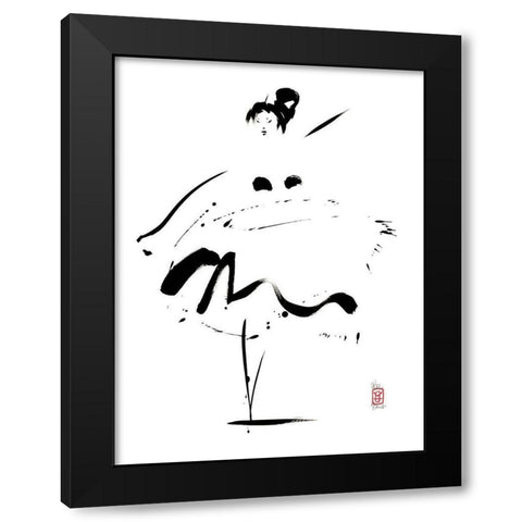 Toupie legere Black Modern Wood Framed Art Print with Double Matting by Hanniet, Marc