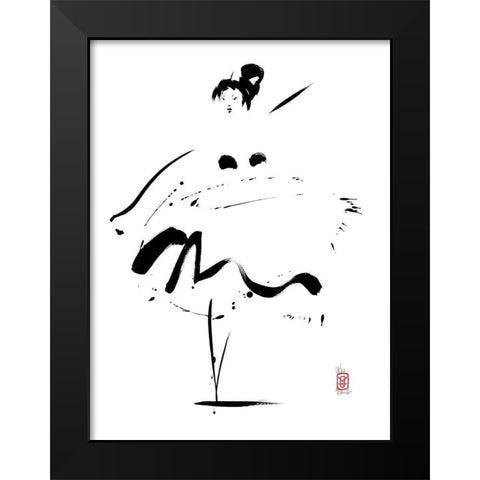 Toupie legere Black Modern Wood Framed Art Print by Hanniet, Marc