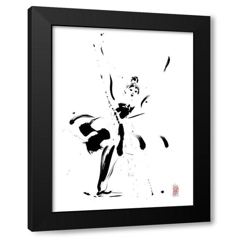 Le salut de la belle Black Modern Wood Framed Art Print with Double Matting by Hanniet, Marc