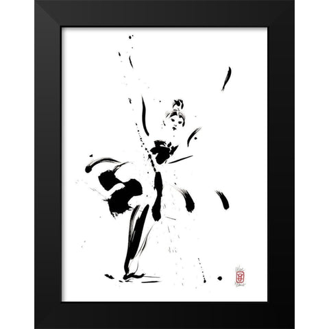Le salut de la belle Black Modern Wood Framed Art Print by Hanniet, Marc