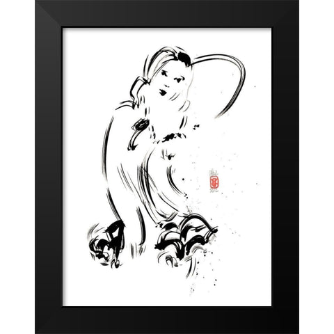 Sa nuisette comme un pays sage Black Modern Wood Framed Art Print by Hanniet, Marc
