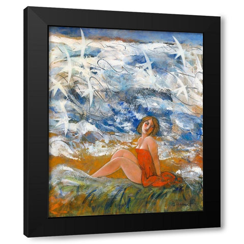 Lorchestration du desir en petites voiles Black Modern Wood Framed Art Print with Double Matting by Hanniet, Marc