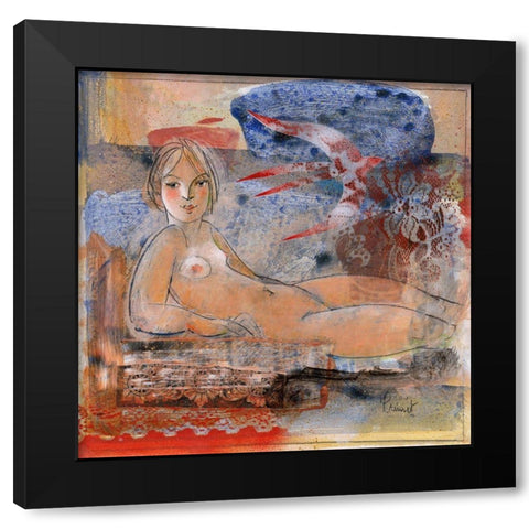 Leclosion dun reve Black Modern Wood Framed Art Print with Double Matting by Hanniet, Marc