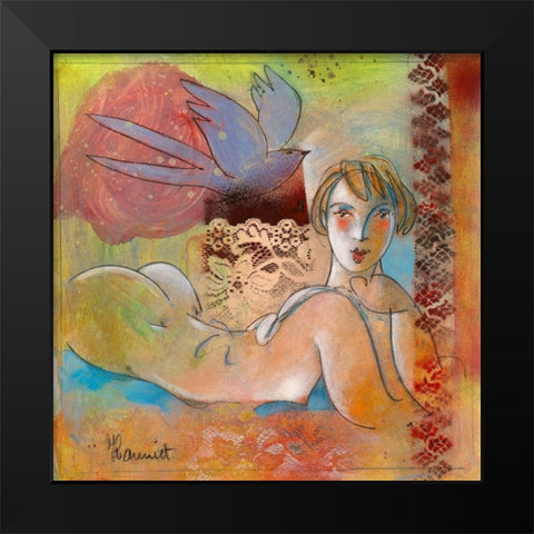 Legeres-nos certitudes Black Modern Wood Framed Art Print by Hanniet, Marc