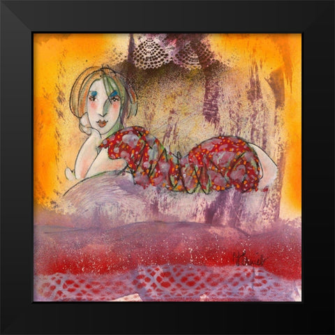 Summer for ever Black Modern Wood Framed Art Print by Hanniet, Marc