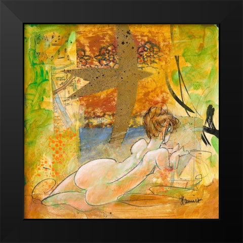 Aurore doree Black Modern Wood Framed Art Print by Hanniet, Marc