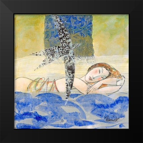 Leloge des vagues Black Modern Wood Framed Art Print by Hanniet, Marc