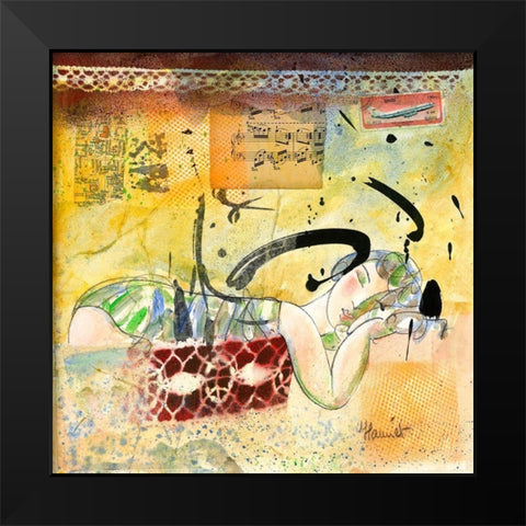 Le voyage en partage Black Modern Wood Framed Art Print by Hanniet, Marc