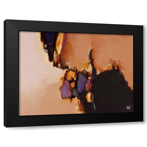 Le sixieme continent Black Modern Wood Framed Art Print with Double Matting by Marchi
