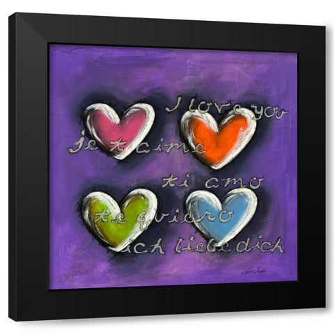 Je taime I Black Modern Wood Framed Art Print with Double Matting by Mougin, Carine