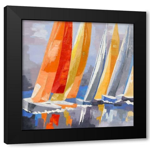 Tavonata Black Modern Wood Framed Art Print by Mauviel, Laurence