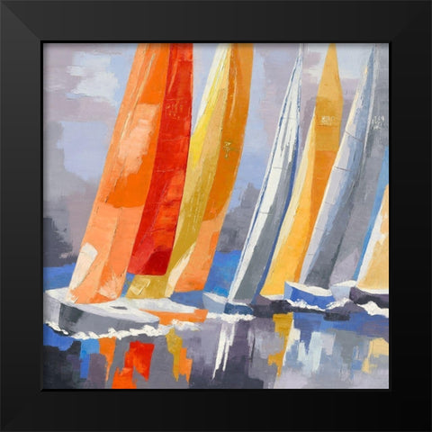 Tavonata Black Modern Wood Framed Art Print by Mauviel, Laurence
