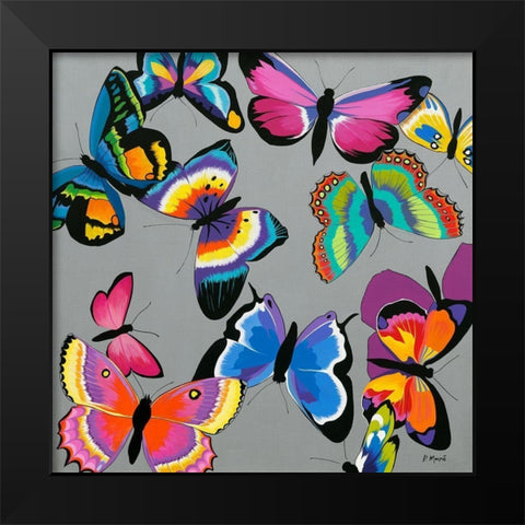 Papillons Black Modern Wood Framed Art Print by Moune, Pierre