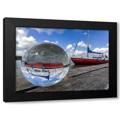 Kugelwelt  Segelboot Black Modern Wood Framed Art Print with Double Matting by Fischer, Rolf