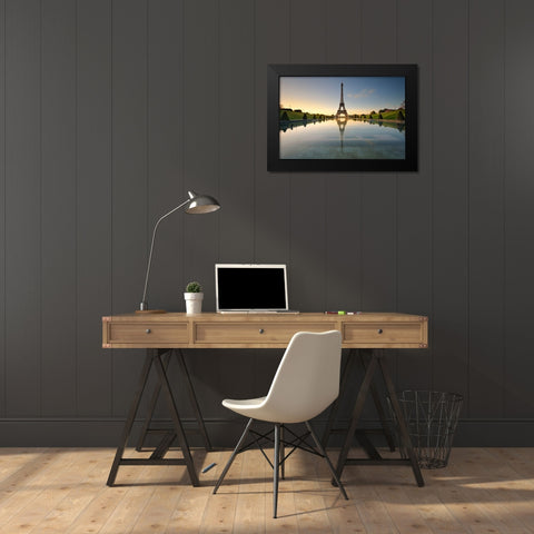 Le Miroir de la Dame de Fer Black Modern Wood Framed Art Print by Bertrande, Arnaud